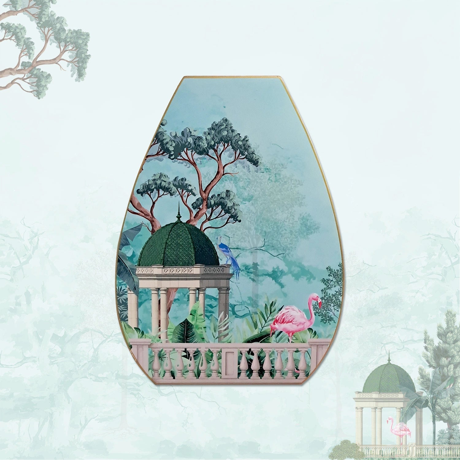 Flamingo Whispers Oval Shaped Test Tube Vase