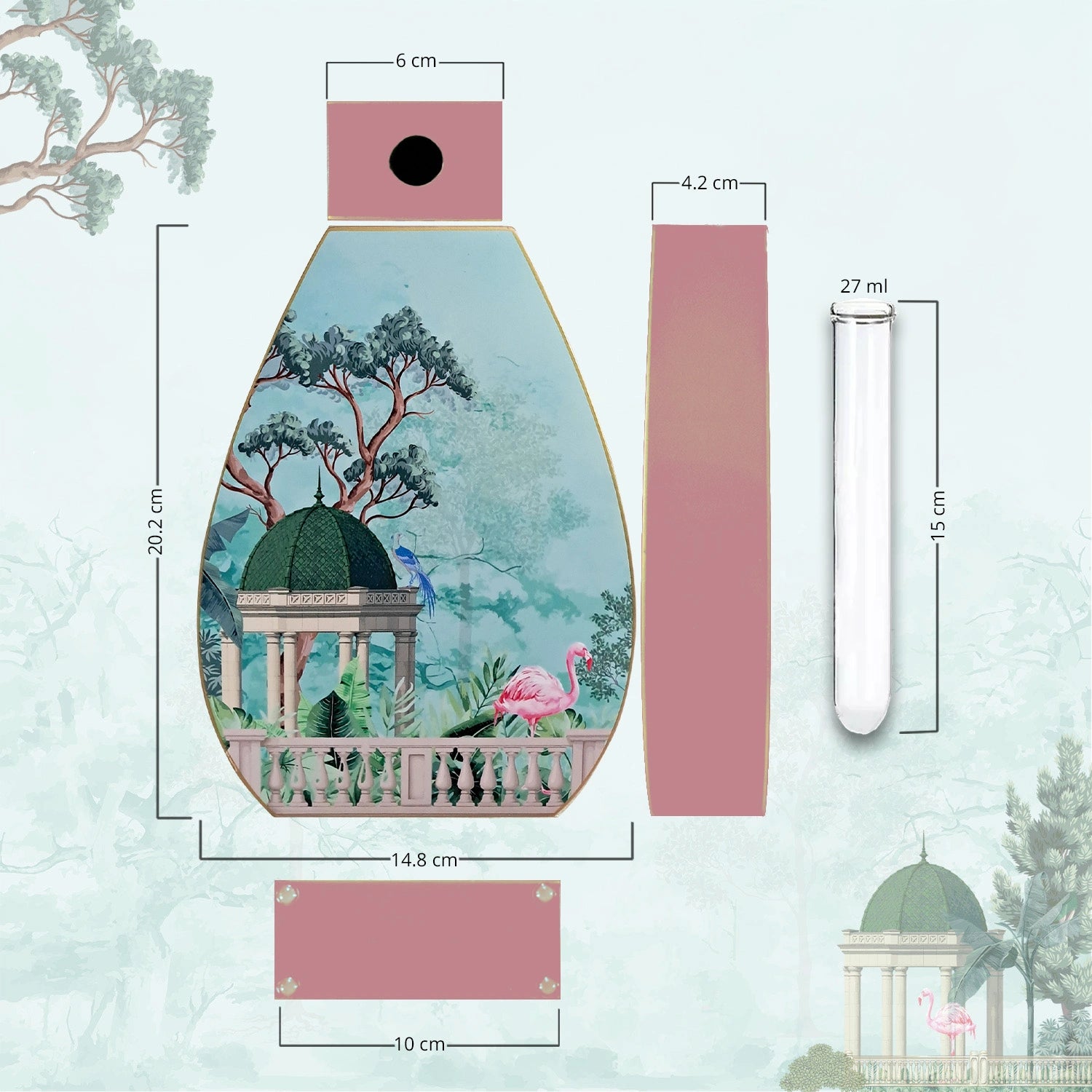 Flamingo Whispers Oval Shaped Test Tube Vase