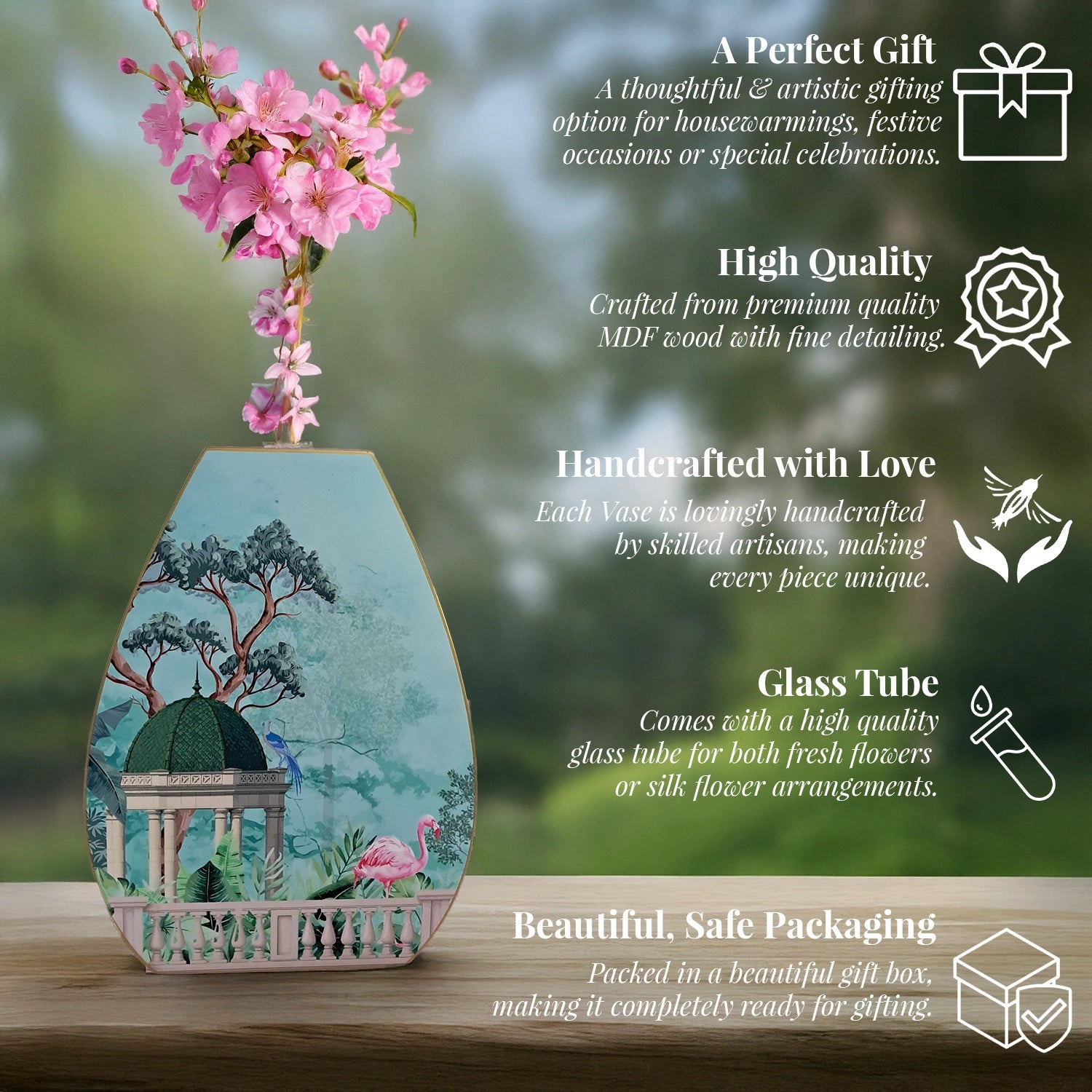 Flamingo Whispers Oval Shaped Test Tube Vase