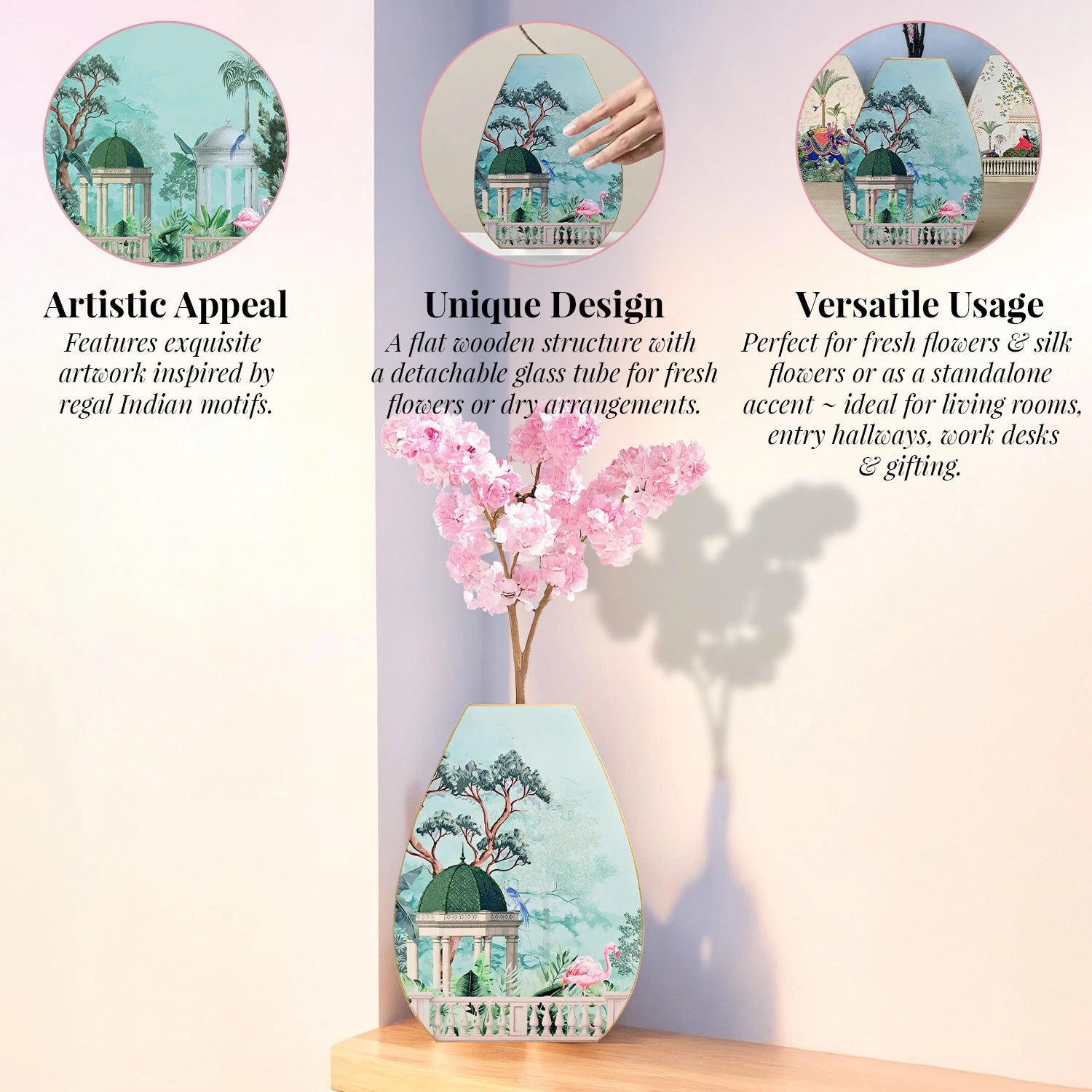 Flamingo Whispers Oval Shaped Test Tube Vase