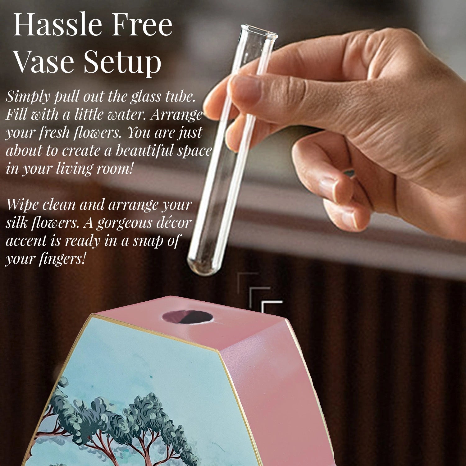 Flamingo Whispers Oval Shaped Test Tube Vase