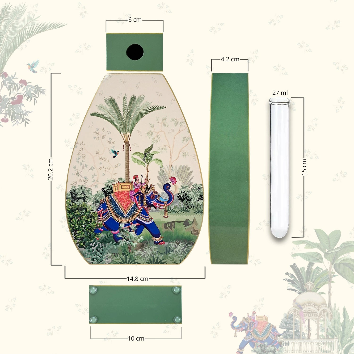 Majestic Tranquility Oval Shaped Test Tube Vase