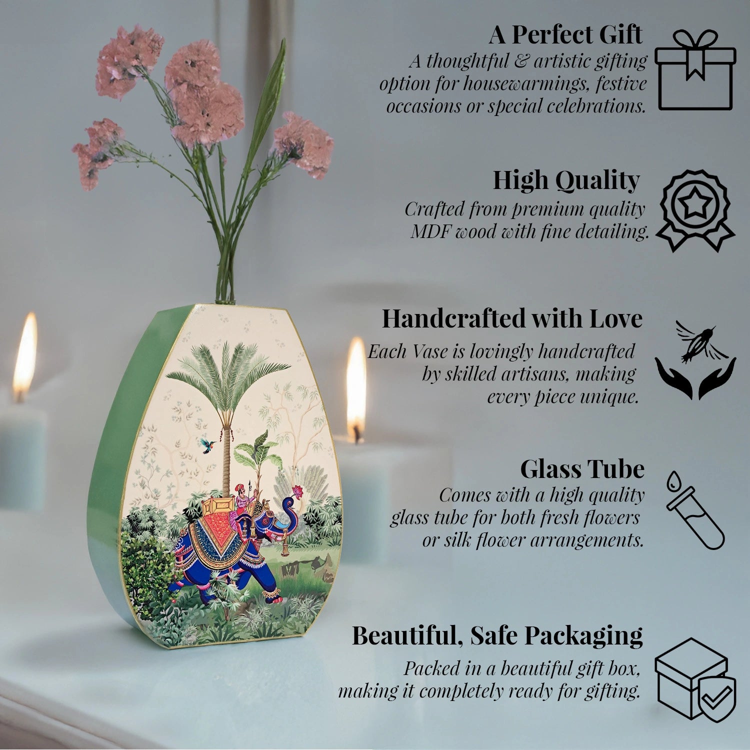 Majestic Tranquility Oval Shaped Test Tube Vase