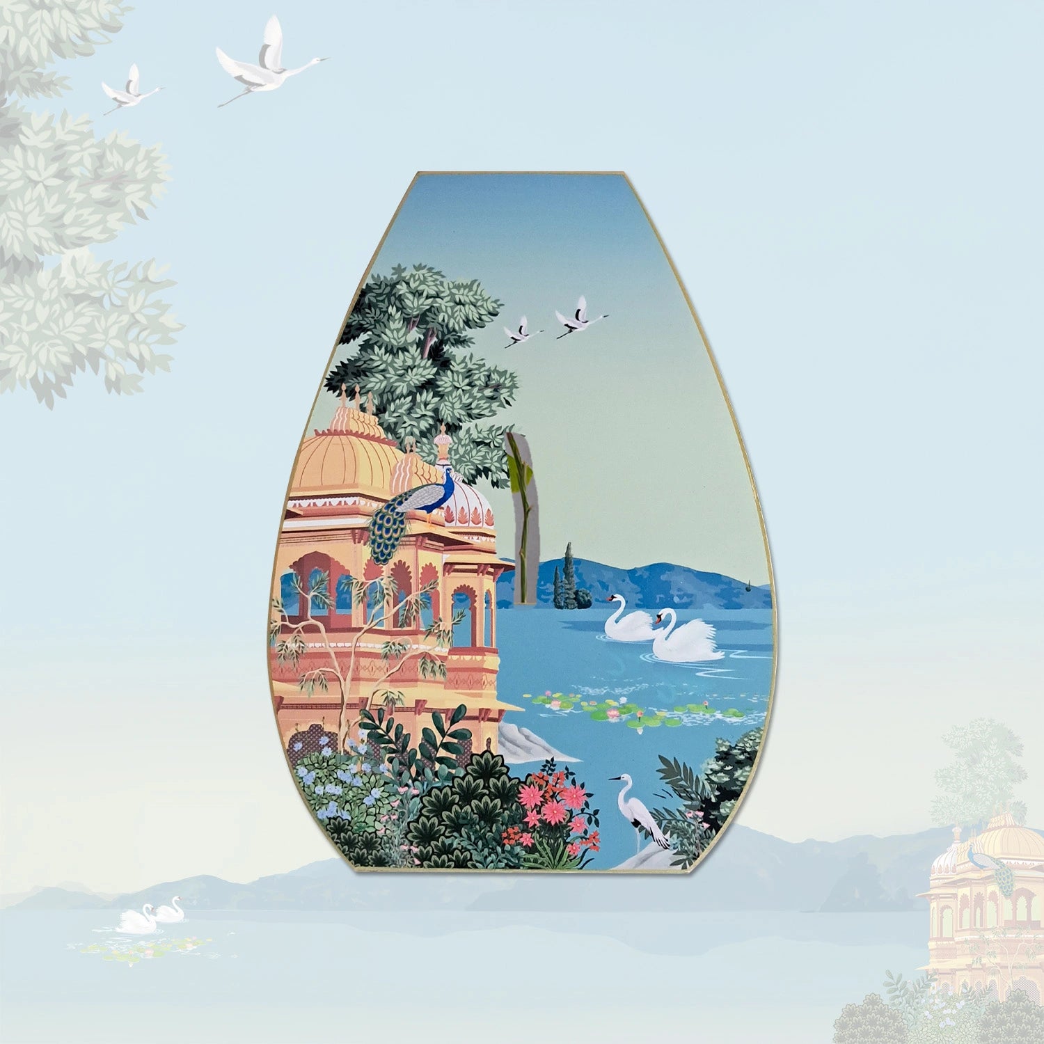 Swan Serenade Oval Shaped Test Tube Vase