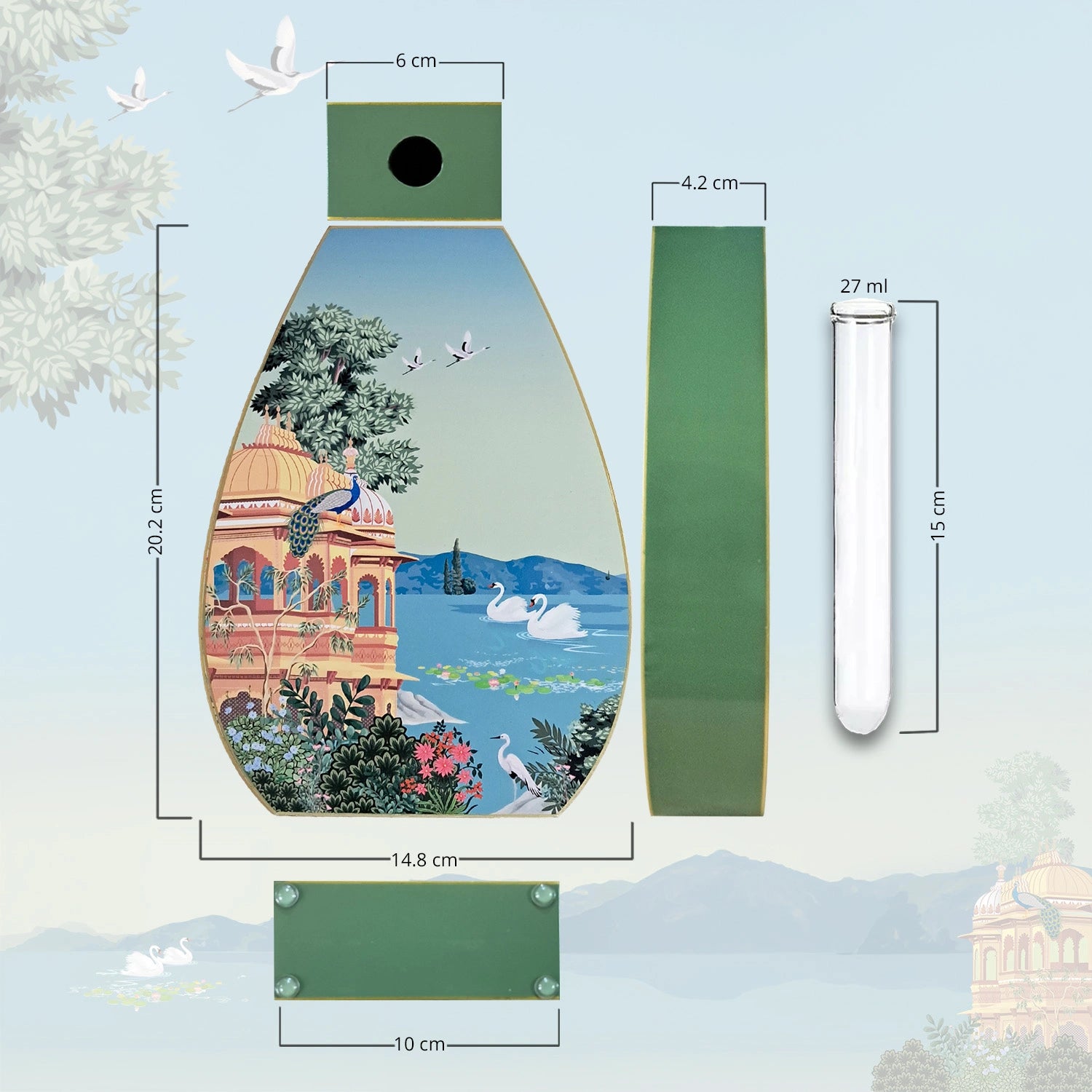 Swan Serenade Oval Shaped Test Tube Vase