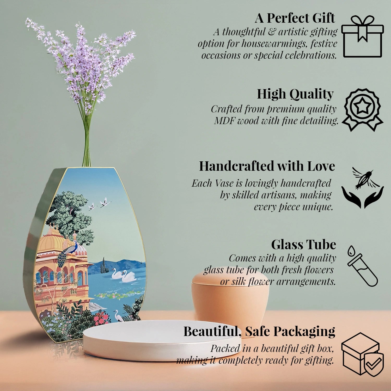 Swan Serenade Oval Shaped Test Tube Vase