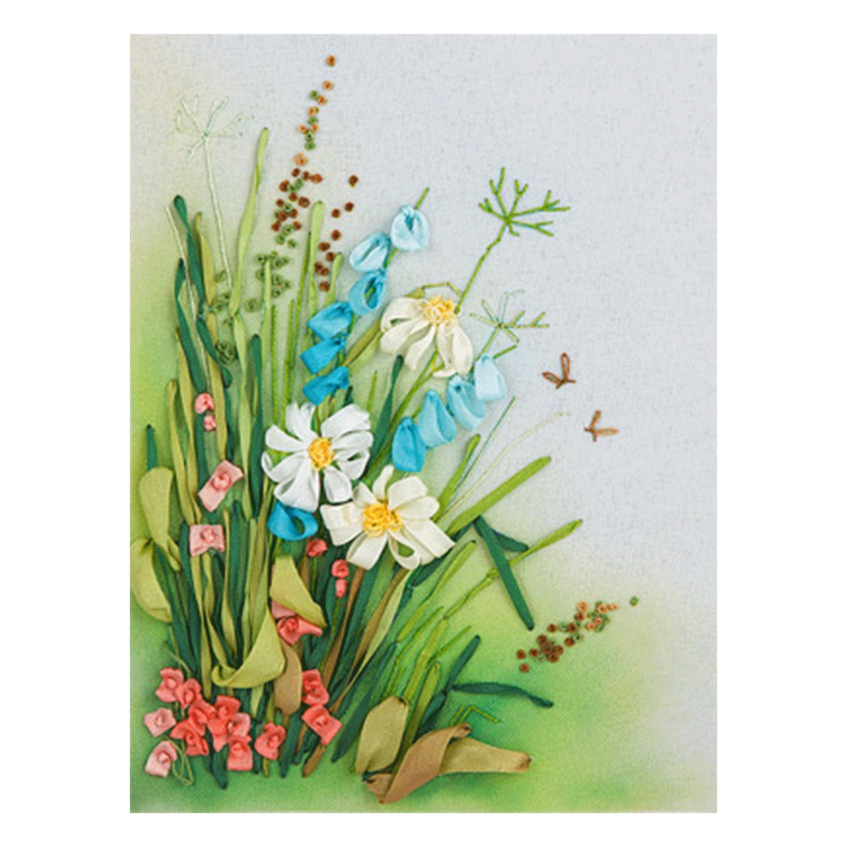 3D Embroidery - Daisies and Foxgloves JK-2061