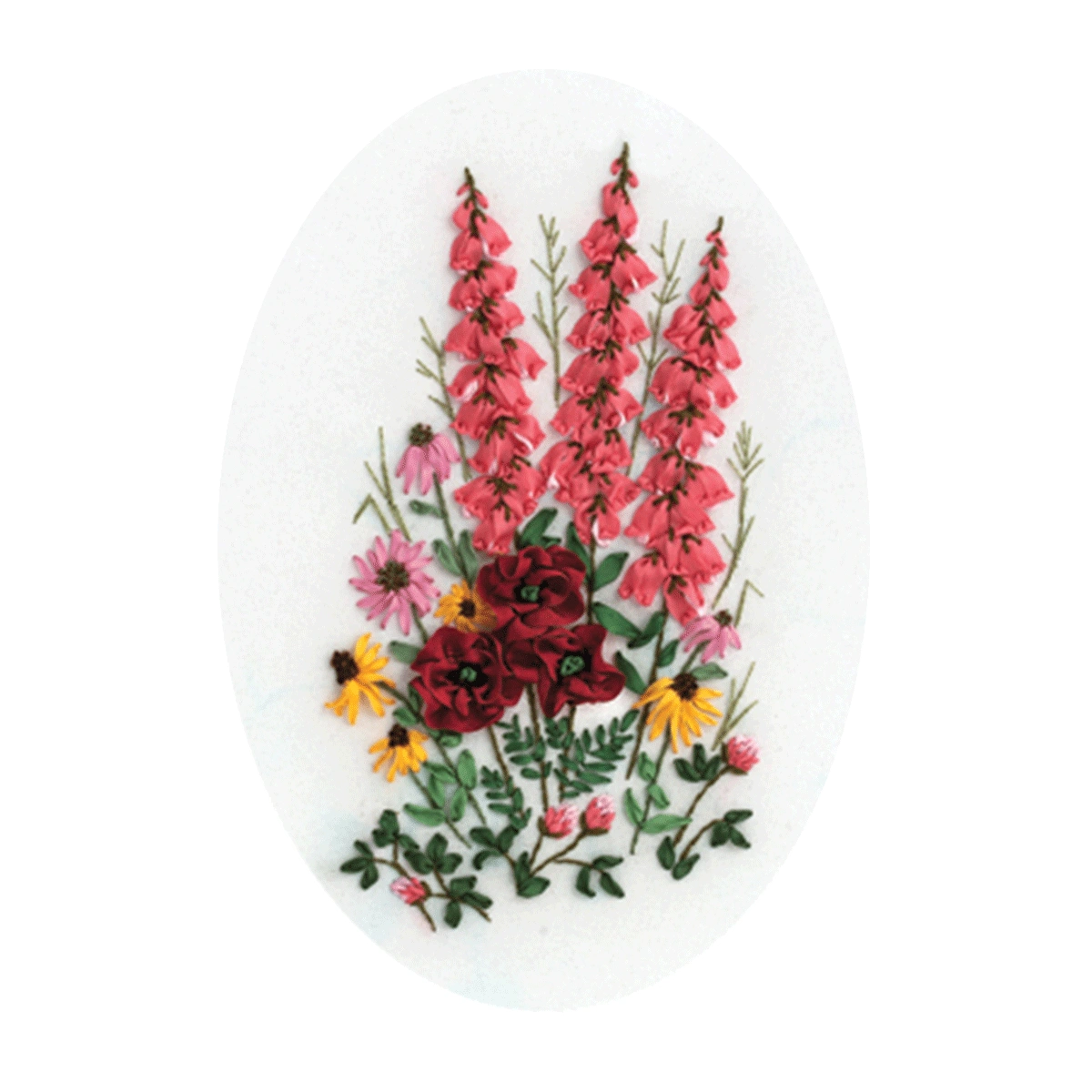 3D Embroidery - Foxgloves & Peonies - C-1456