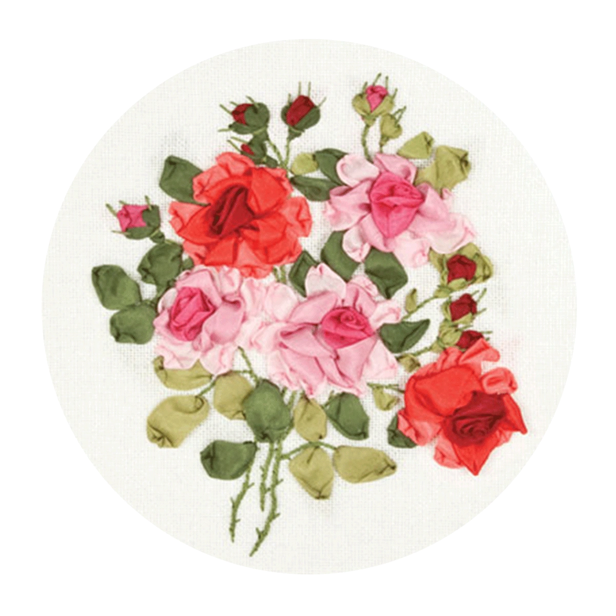 3D Embroidery - Colorful Roses - C-1181
