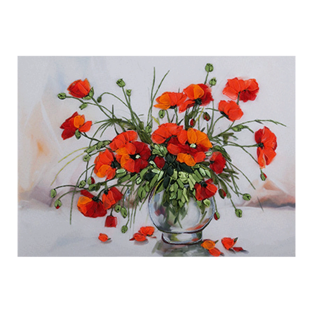 3D Embroidery - Pretty Poppies JK-2074