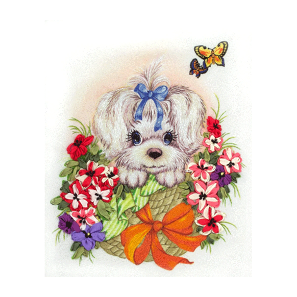 3D Embroidery - Pretty Petunias - JK-2007