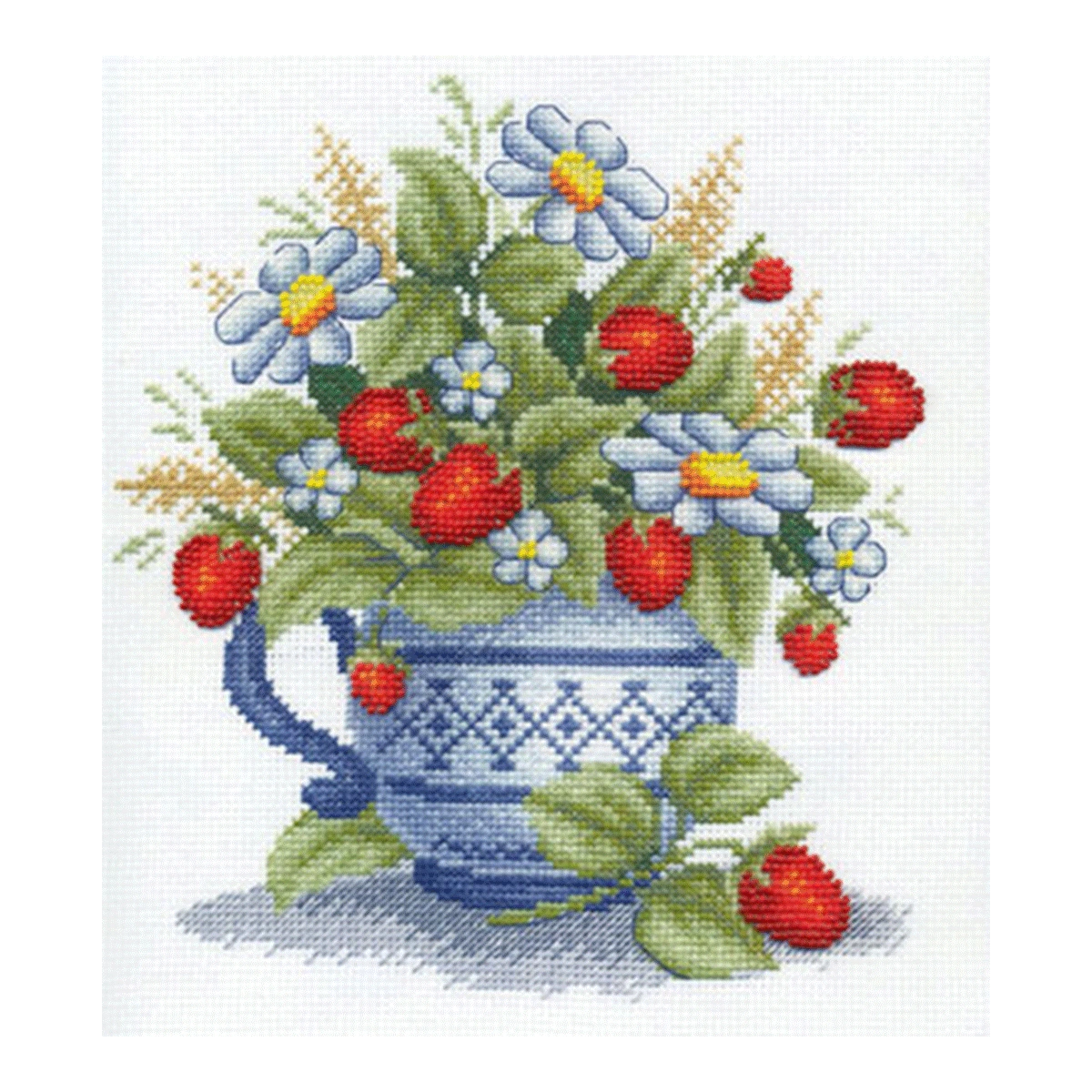 Mixed Embroidery - Daisies & Strawberries - C-1083