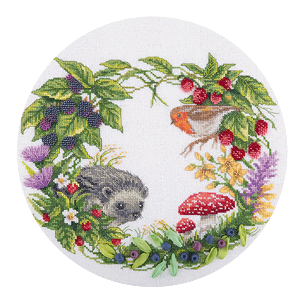 Mixed Embroidery - Hedgehog and Robin - PS-1757
