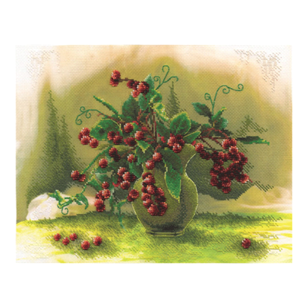 Mixed Embroidery - Still Life - Berries - N-1191