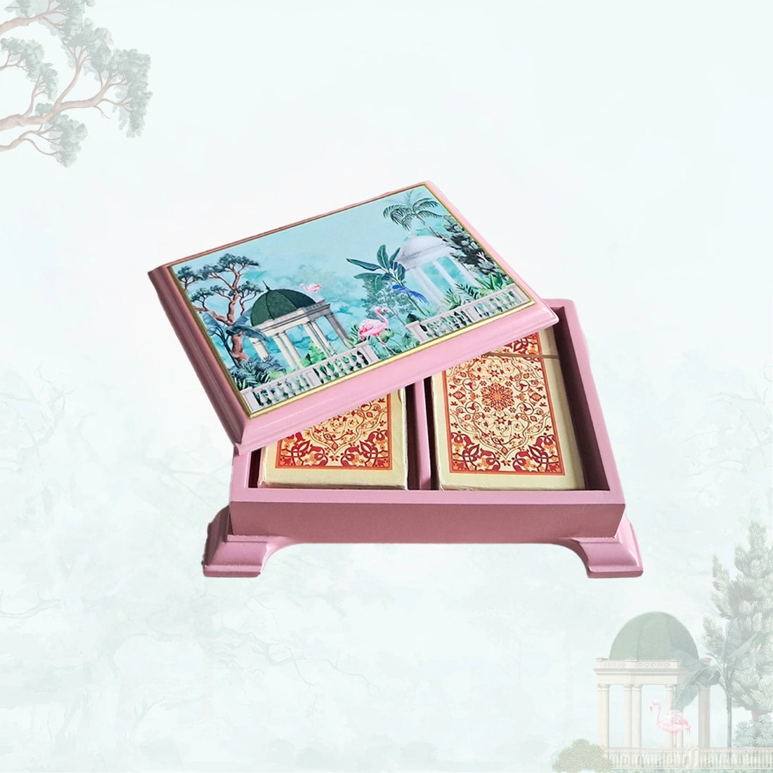 Flamingo Whispers Signature Playing Cards Box with 2 Decks of Cards