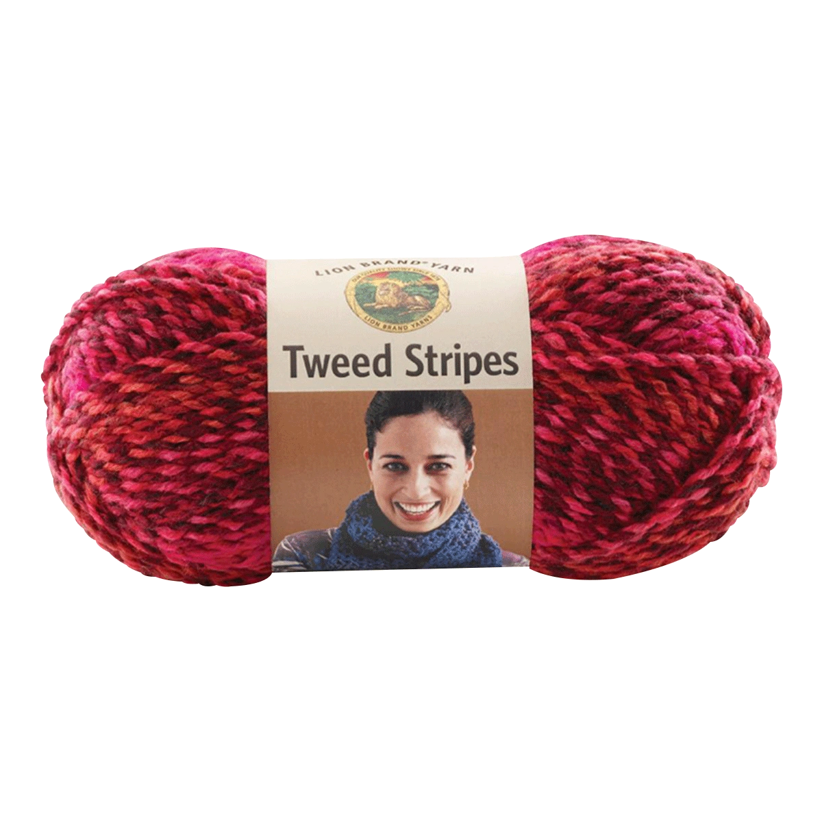 Lion Brand Tweed Stripes Yarn 202 Mixed Berries