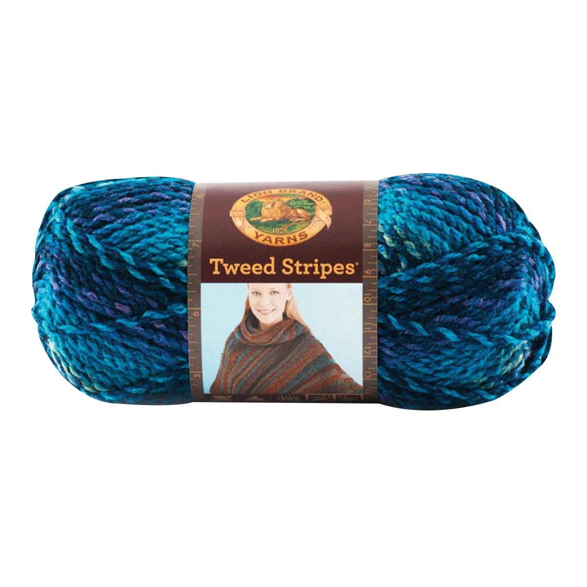 Lion Brand Tweed Stripes Yarn 205 Caribbean
