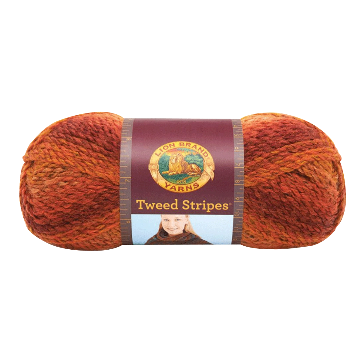 Lion Brand Tweed Stripes Yarn 208 Wildfire