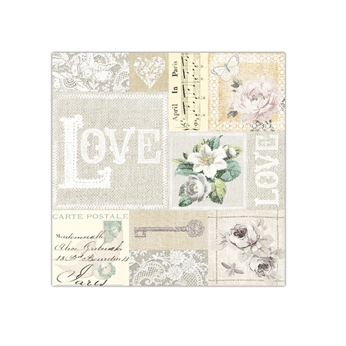 Love Square Paper Napkins | PAW SDL084500