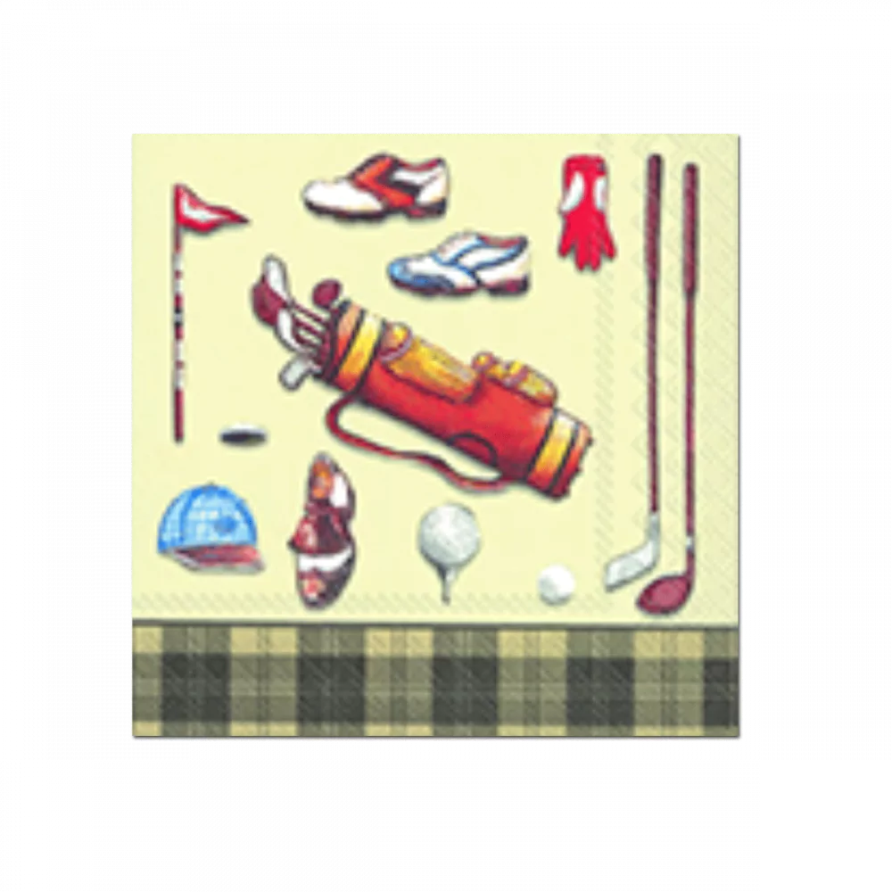 Golf Classics (Cream Black) Paper Napkins | IHR L34967