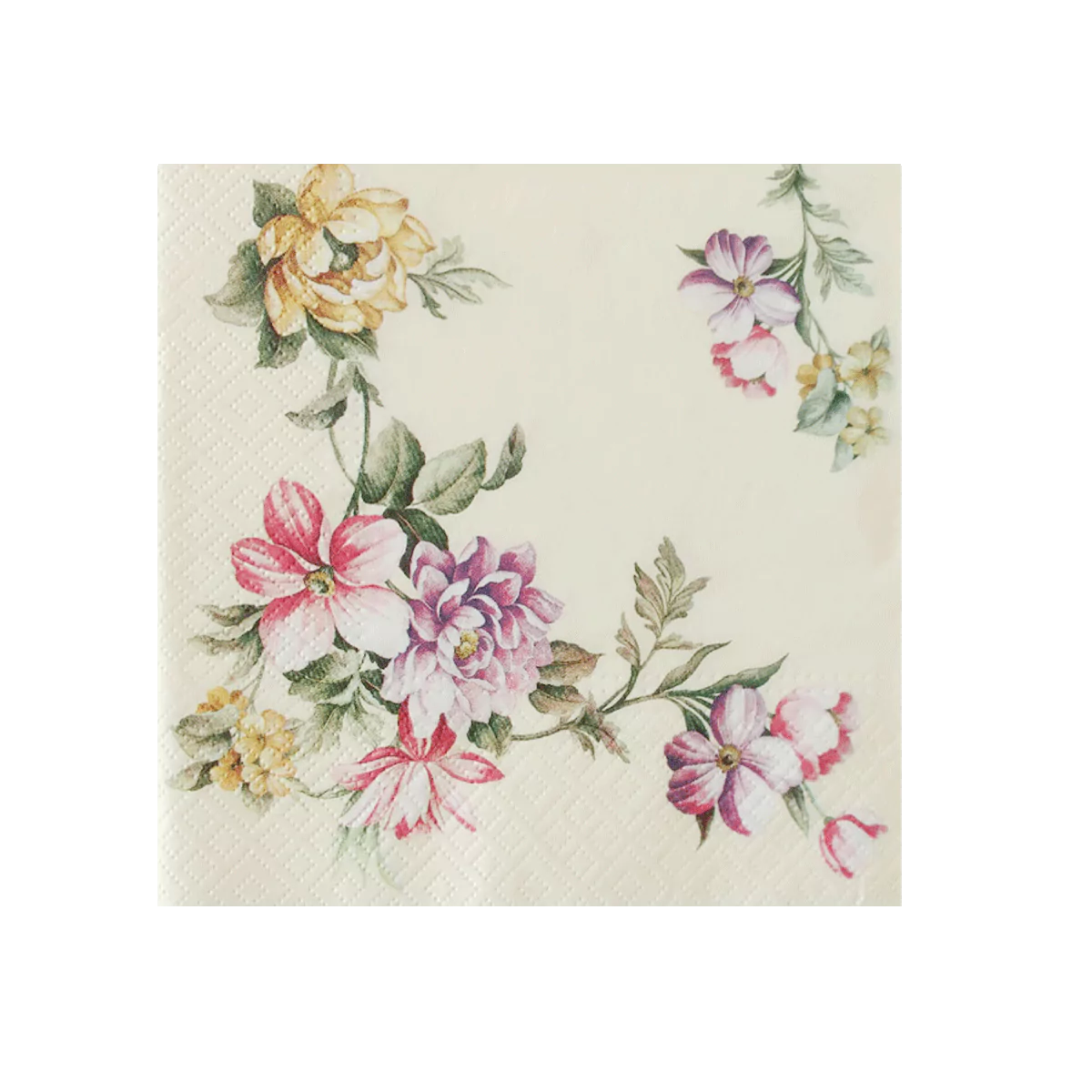Elegant Garland (Champagne) Printed Napkins | PAW SDL121101