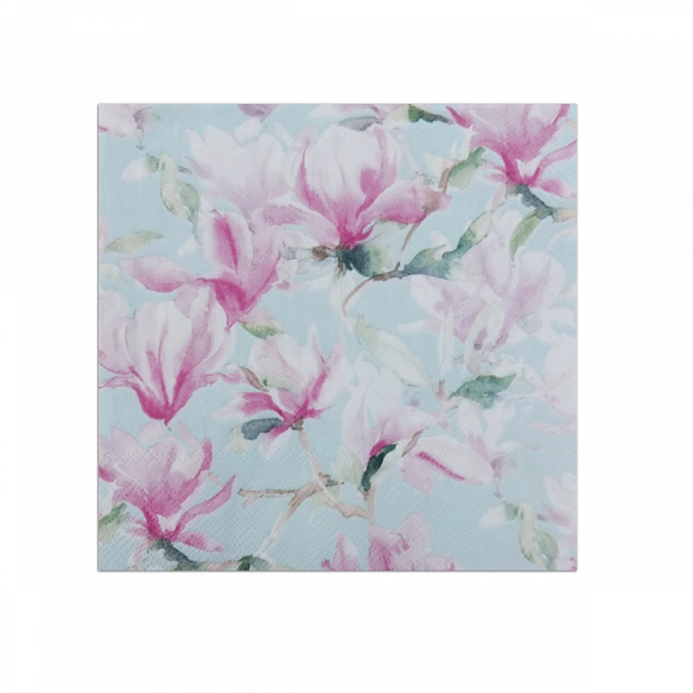 Magnolia Poesie (Light Blue) Paper Napkins | IHR L850849