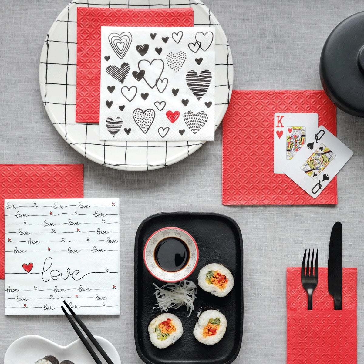 Inspiration Modern (Red) Paper Napkins | PAW SDL100003