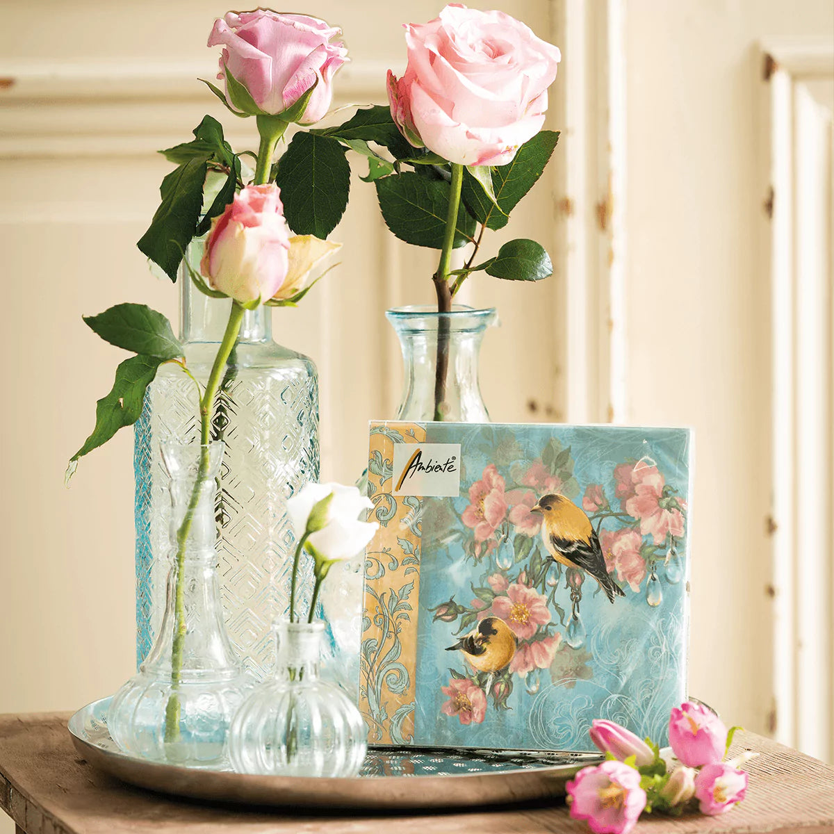 Scarlett (Petrol) Paper Napkins | Ambiente L13313190