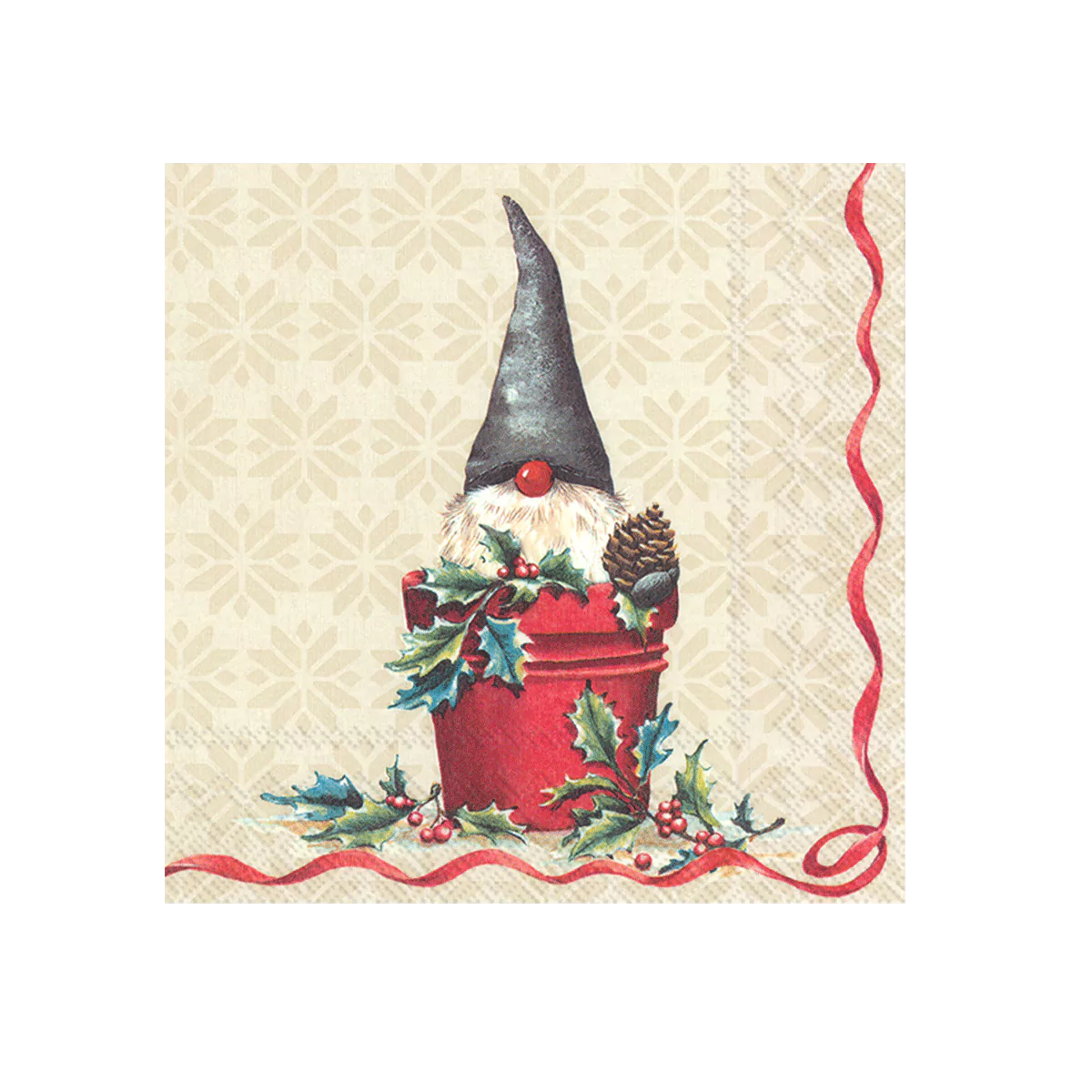 Tomte In The Bucket (Cream) Paper Napkins | IHR L903460