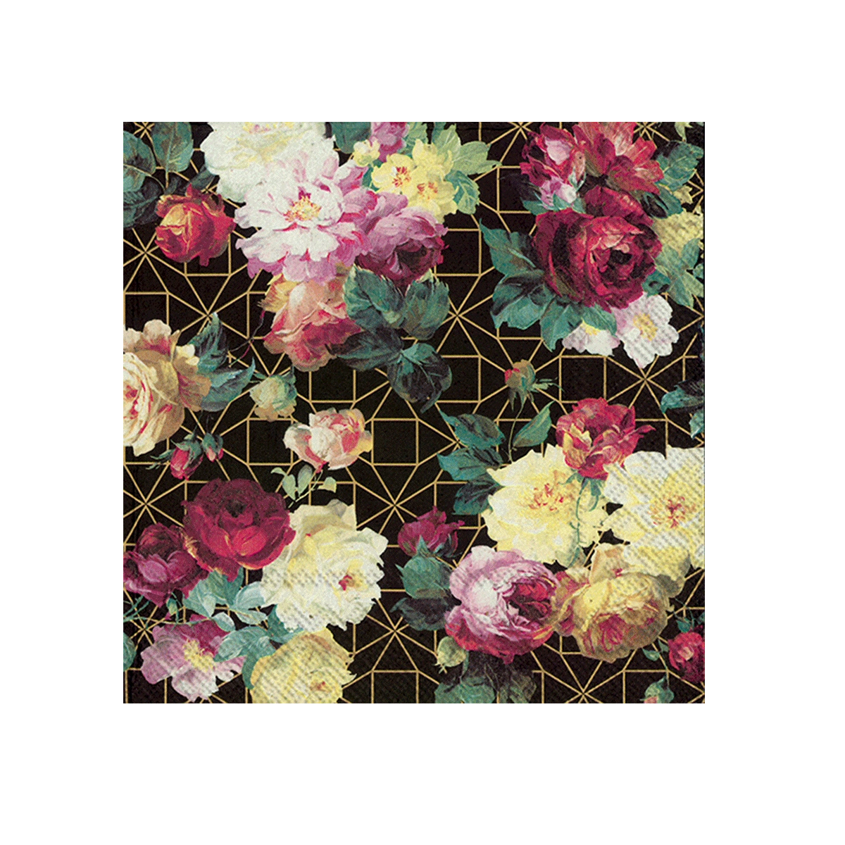 Vintage Rose (Black Gold) Paper Napkins | IHR L906479