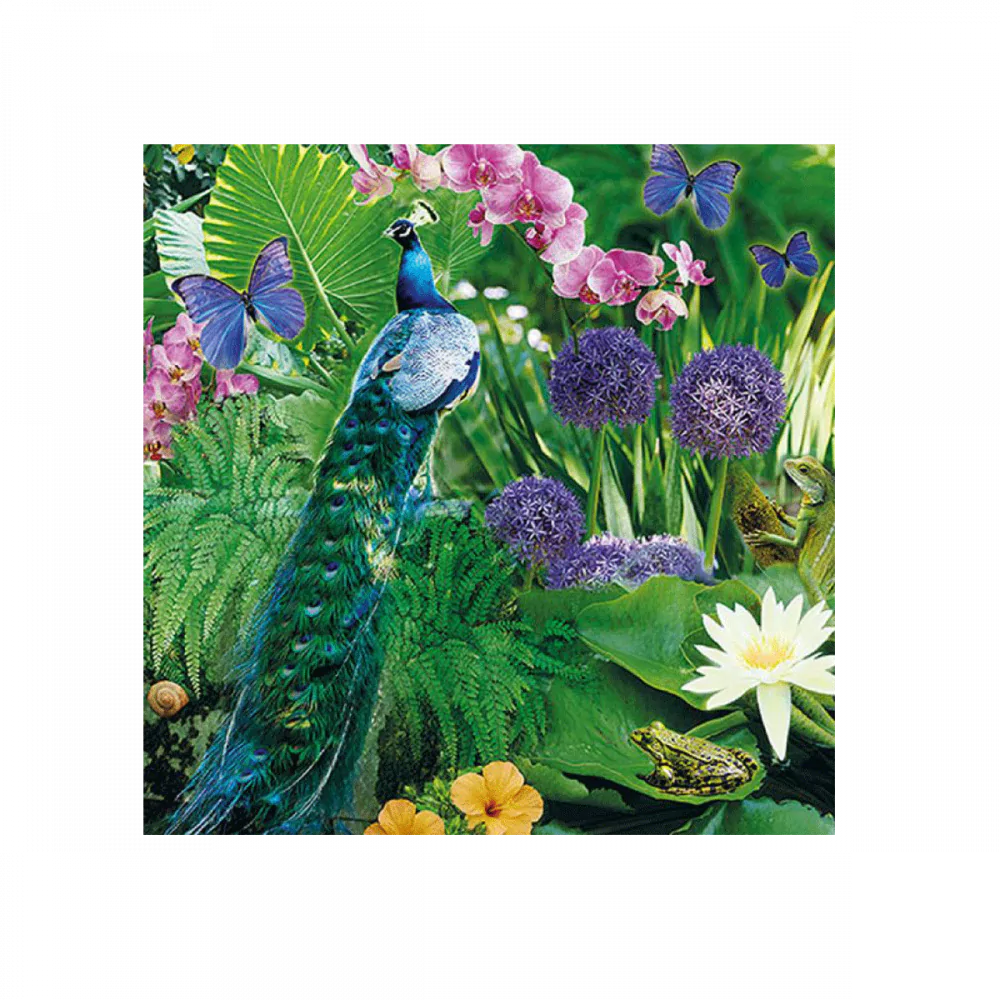 Blue Peacock Paper Napkins | Ambiente L13314095