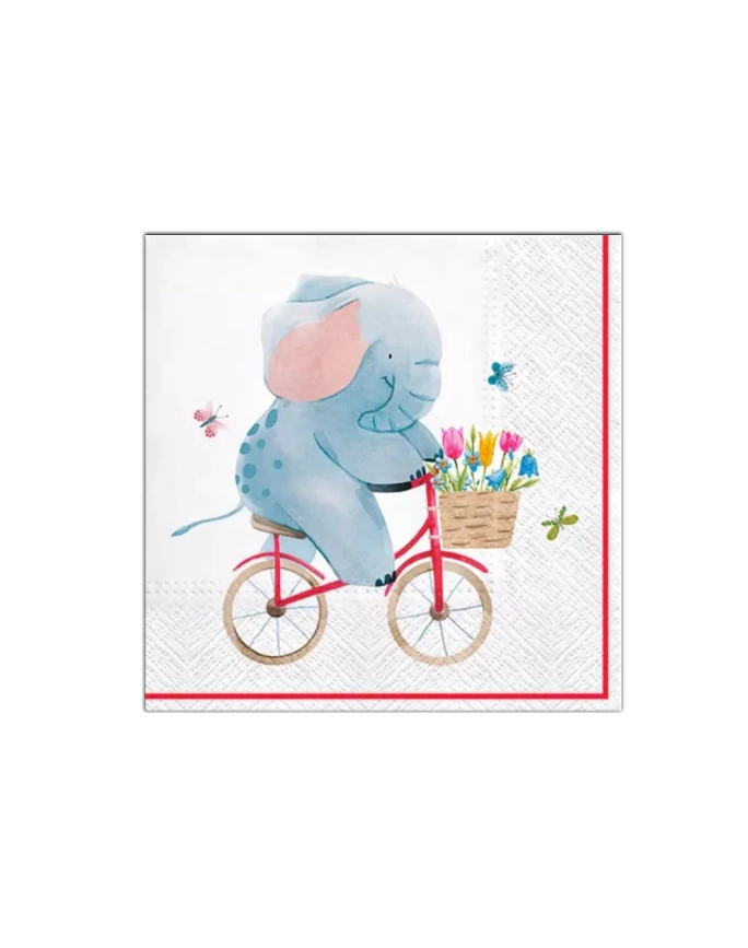 Elephant on Bike Paper Napkins | PAW SDL133000