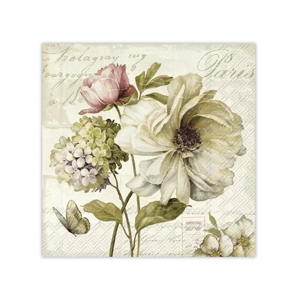 Marche De Fleurs (Cream) Paper Napkins | IHR L968860