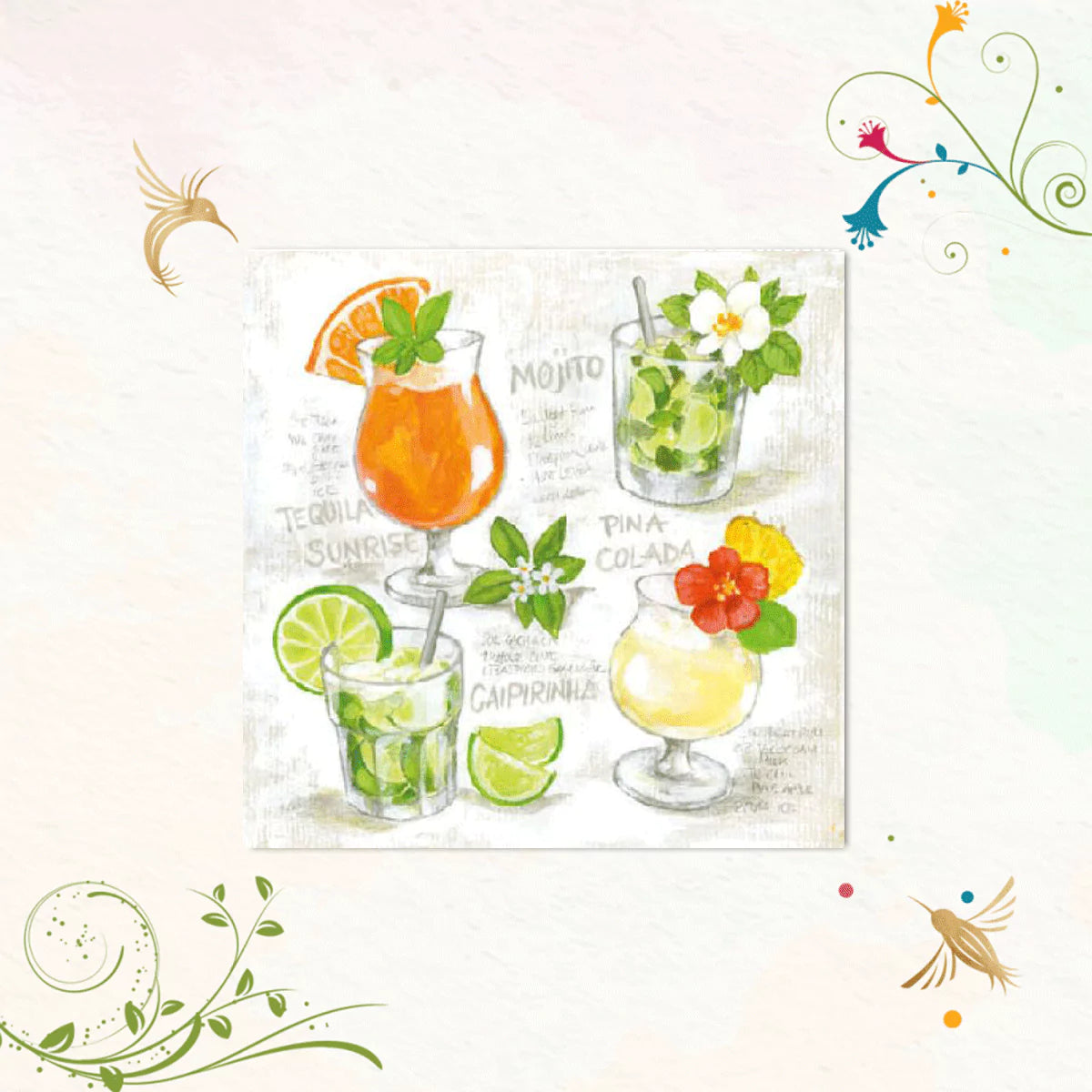 Four Cocktails | Cocktail Napkins | Ambiente C12508345