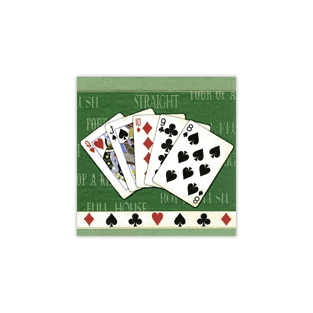 Full House (Green) Cocktail Napkins | IHR C400820