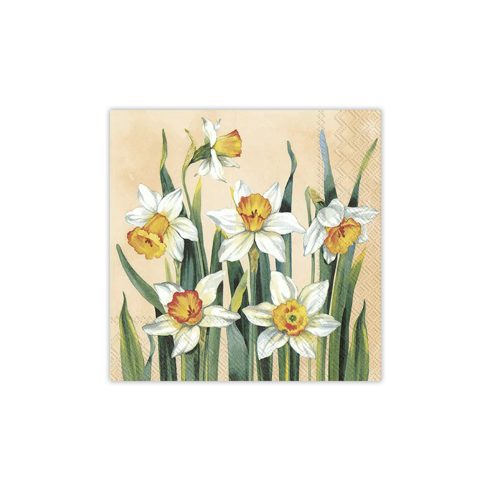 White Narcissus (Apricot) Cocktail Napkins | IHR C899457