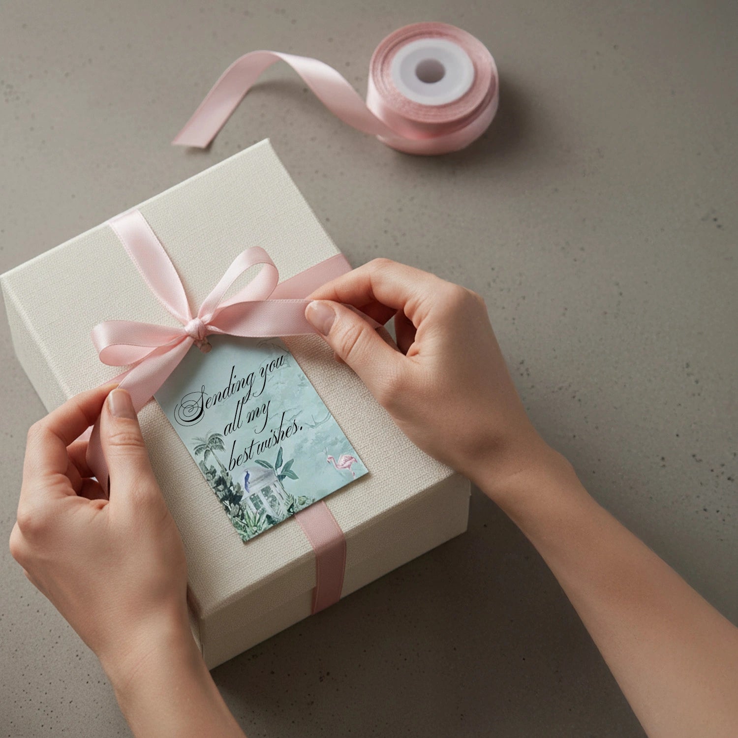 Flamingo Whispers Gift Tags in a Pillow Pack