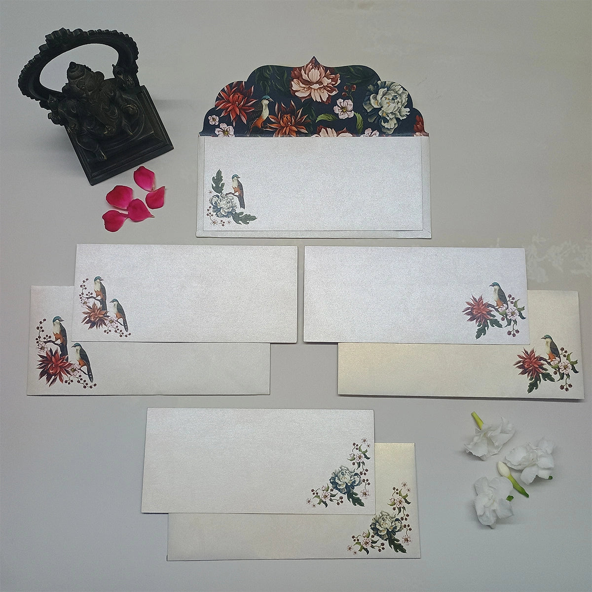 Autumn Flowers Shagun Cards with Envelopes
