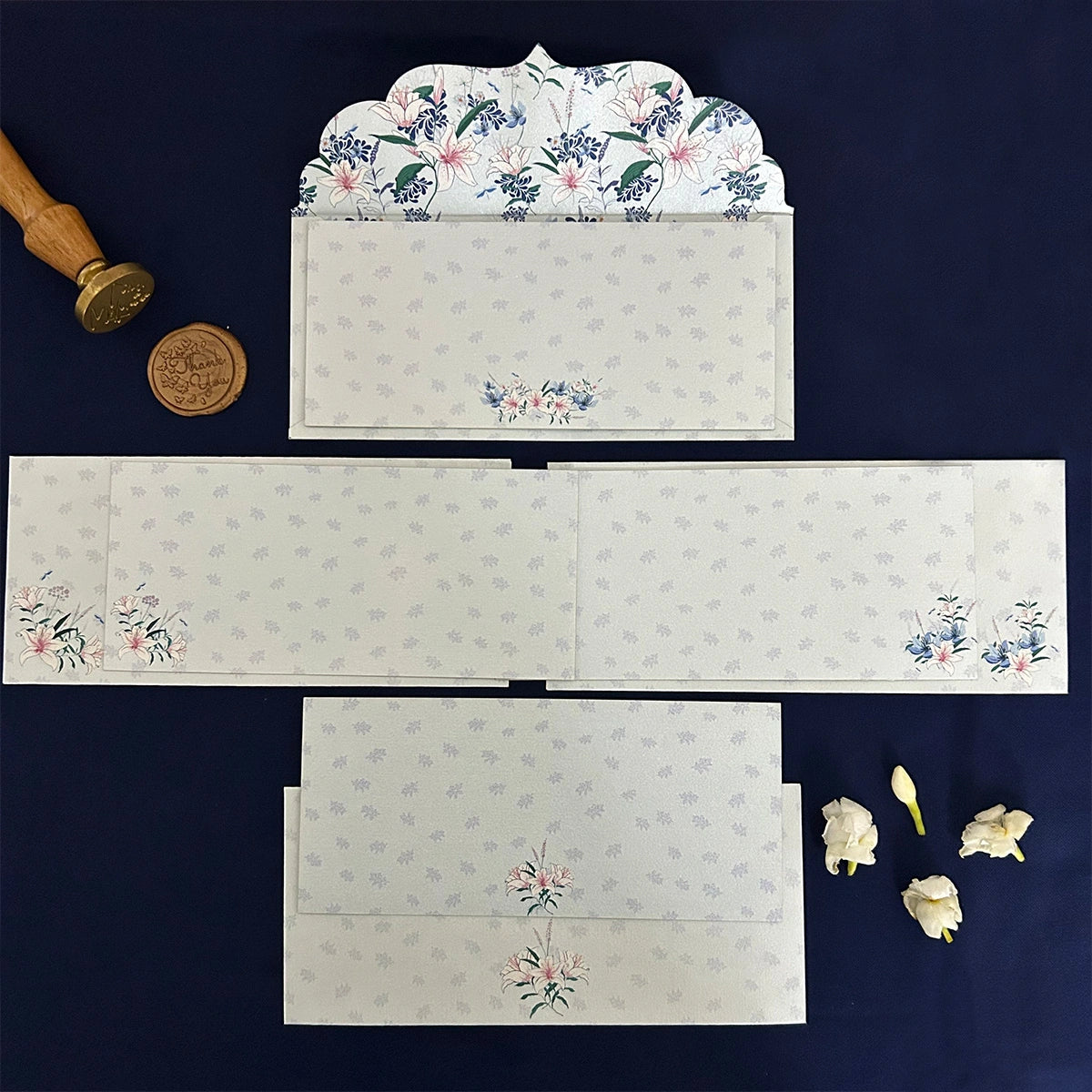 Lily in the Valley Shagun Cards with Envelopes