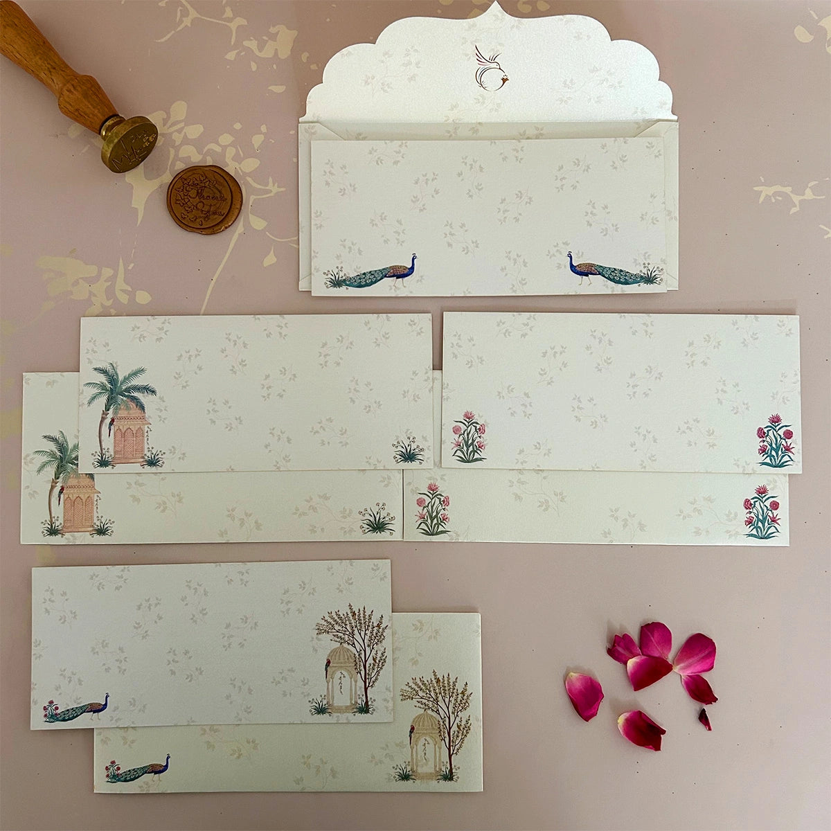 Mughal Gardens Shagun Cards with Envelopes