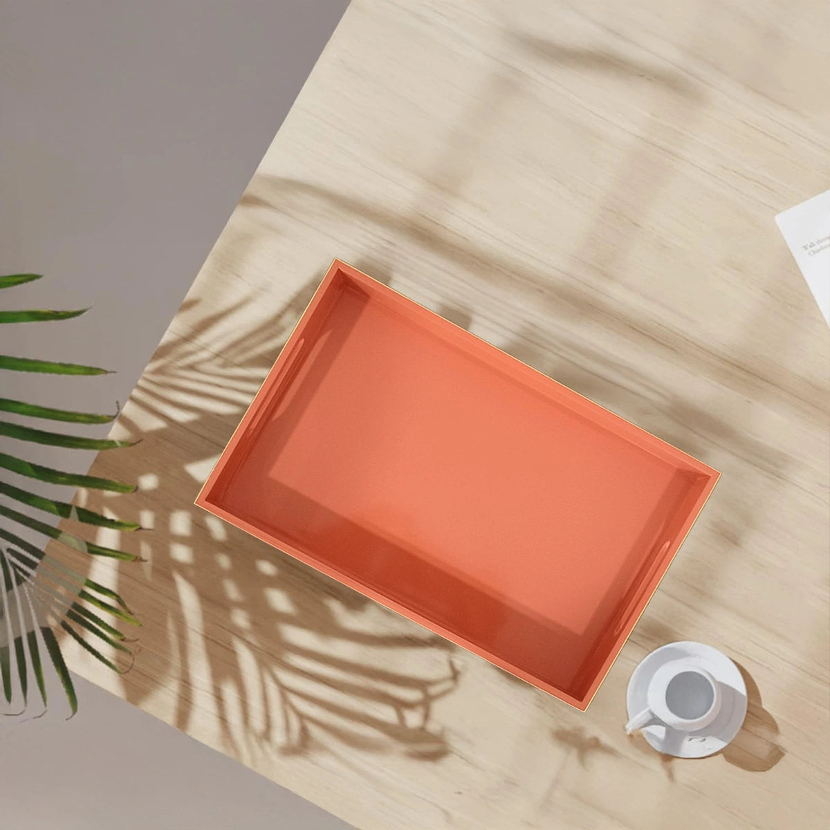 Classic Handcrafted Solid Salmon Wooden Serving Trays 12x8 Inch