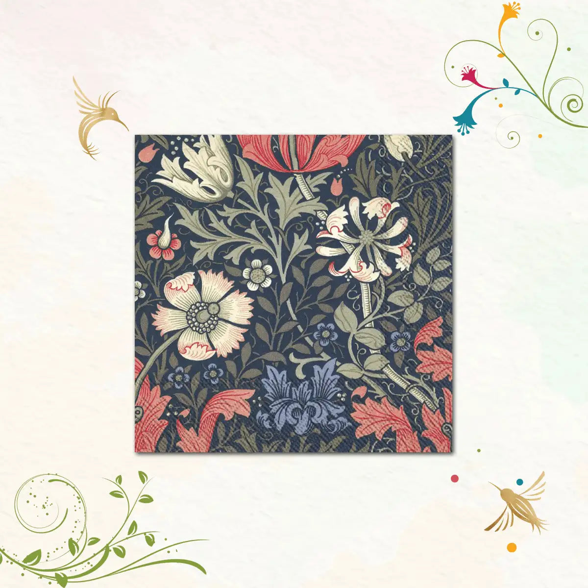 Compton V&A (Dark Blue) Cocktail Napkins | IHR C742744