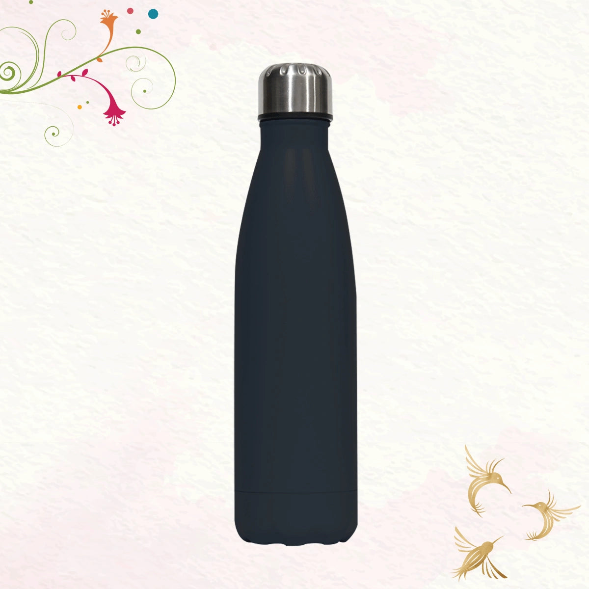Charcoal Black Thermal Insulated Steel Bottles | Craftslane