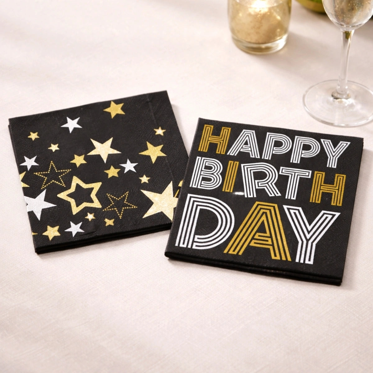 Celebrations ~ A Set of 4 Paper Napkin Packs (20 in each, 6.5" x 6.5" folded)