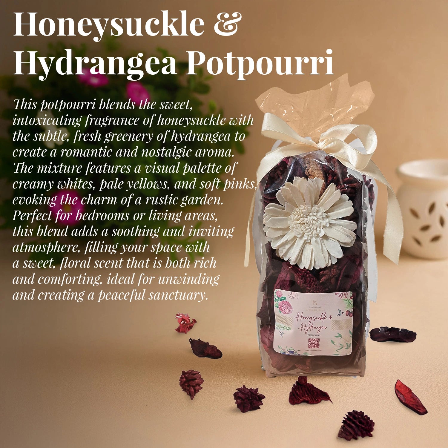 Honeysuckle & Hydrangea Luxury Potpourri (100 gms)