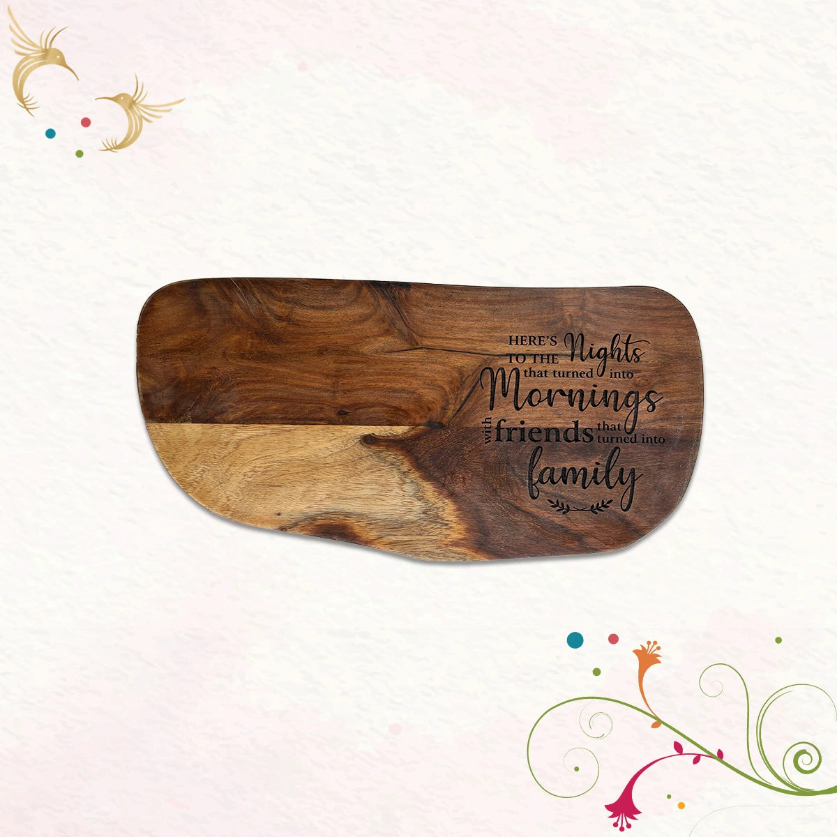Here's to the nights... Sheesham Wood Large Cheese Board | Craftslane
