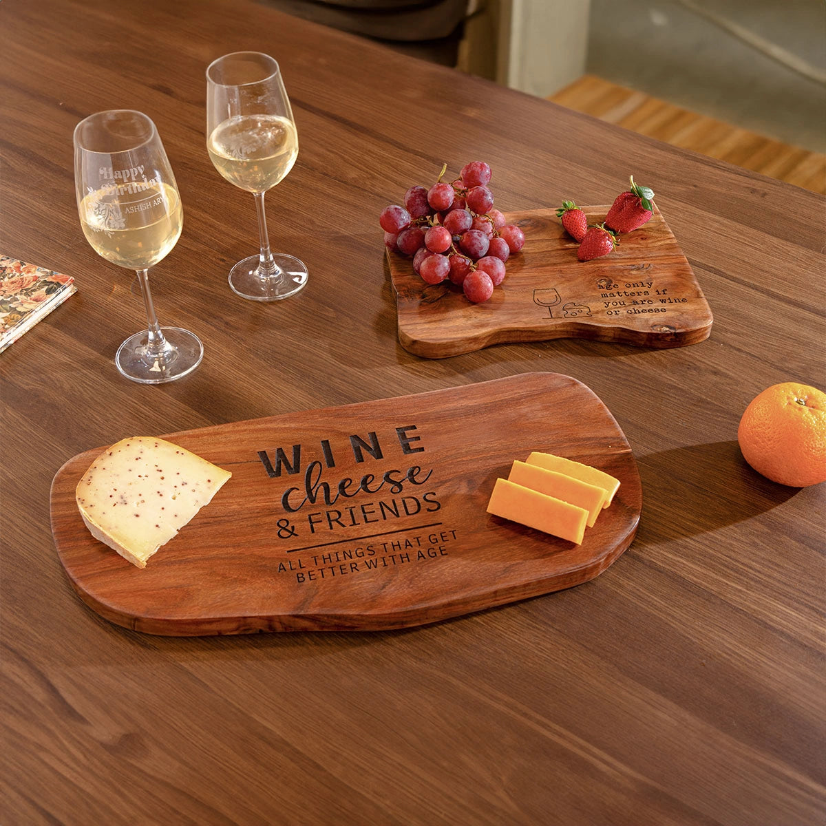 Wine, cheese & friends... Sheesham Wood Large Cheese Board | Craftslane