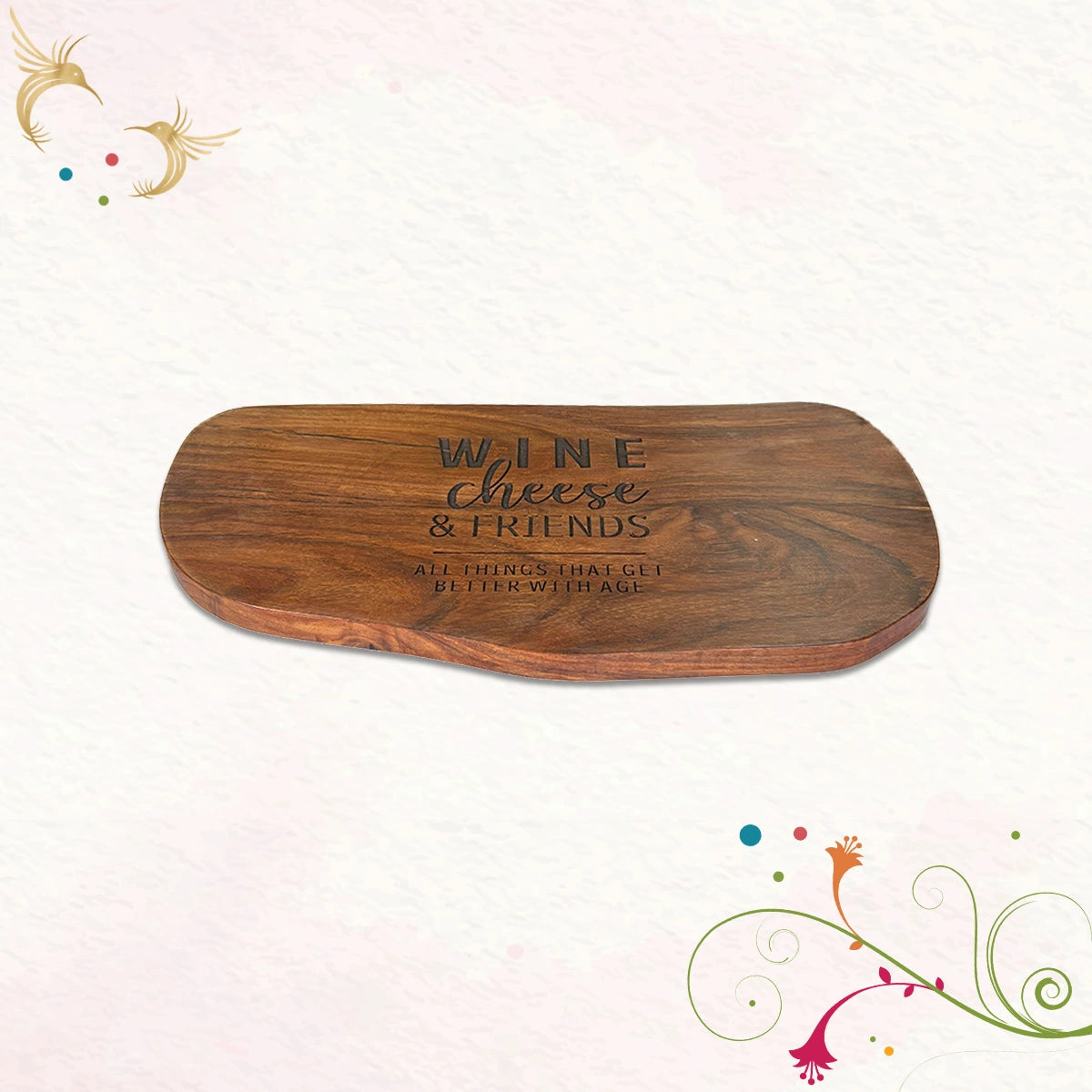 Wine, cheese & friends... Sheesham Wood Large Cheese Board | Craftslane