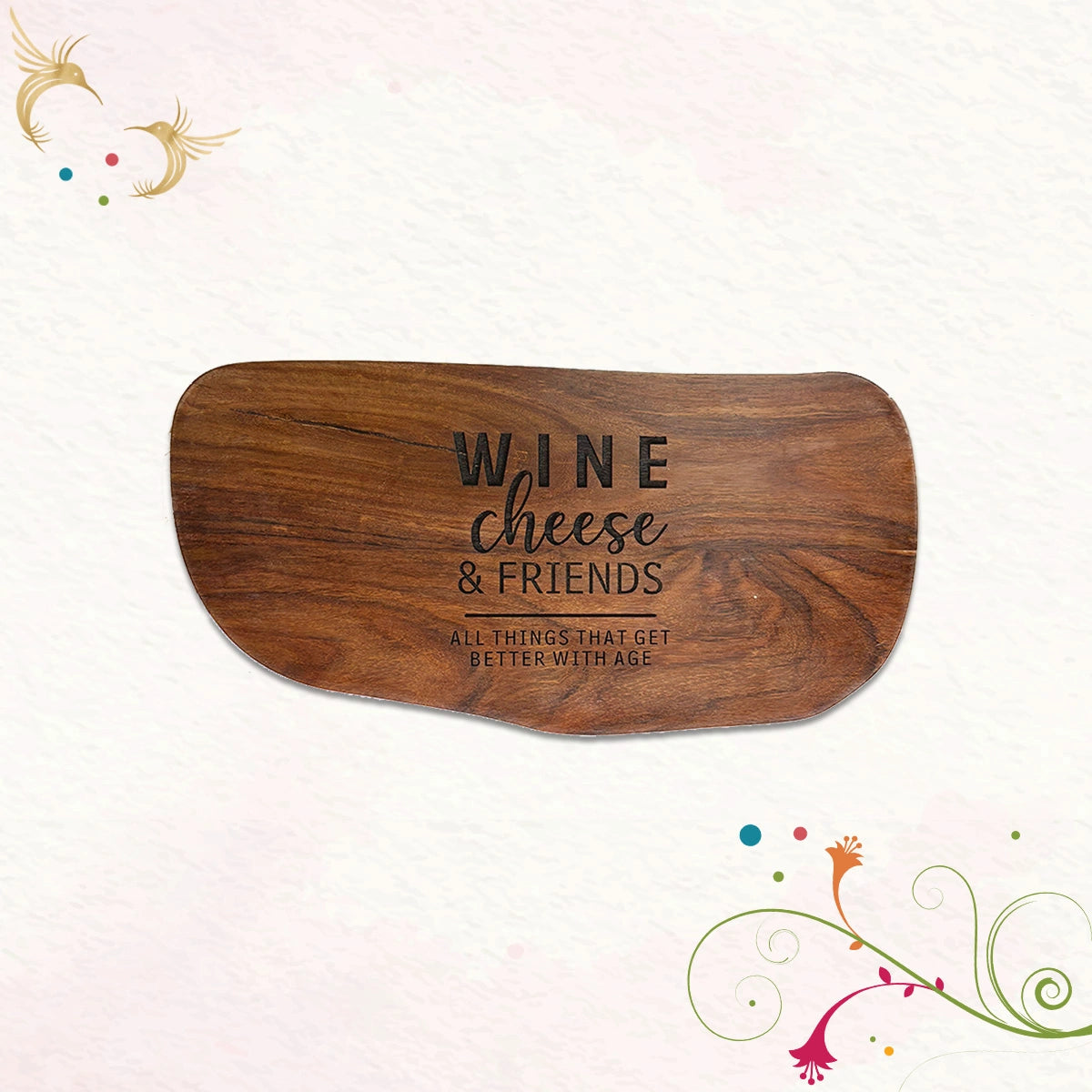 Wine, cheese & friends... Sheesham Wood Large Cheese Board | Craftslane