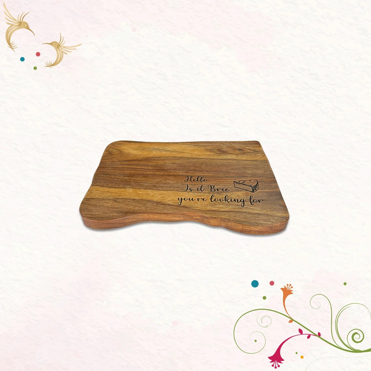 Is it Brie... Sheesham Wood Small Cheese Board | Craftslane